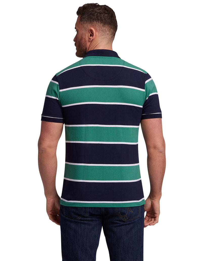 Stripe Polo  - Green