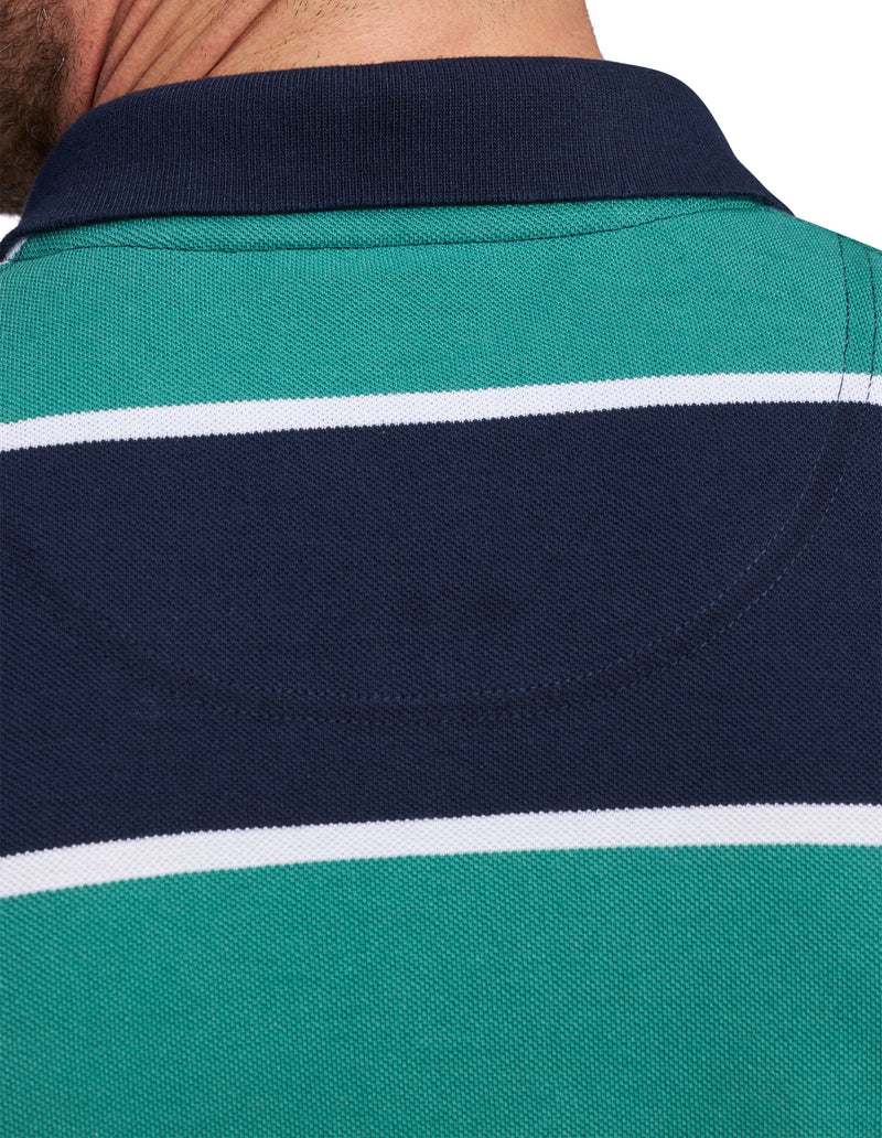 Stripe Polo  - Green