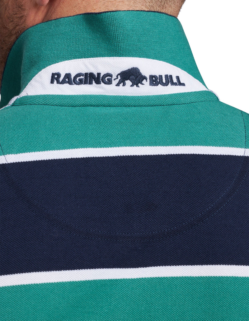 Stripe Polo  - Green