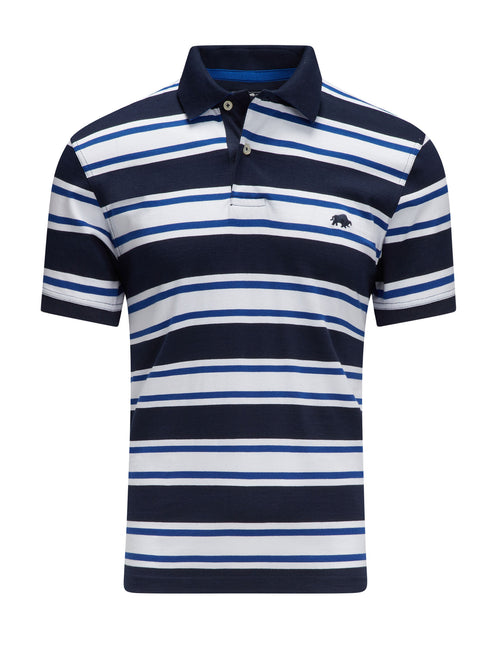 Stripe Polo  - Navy