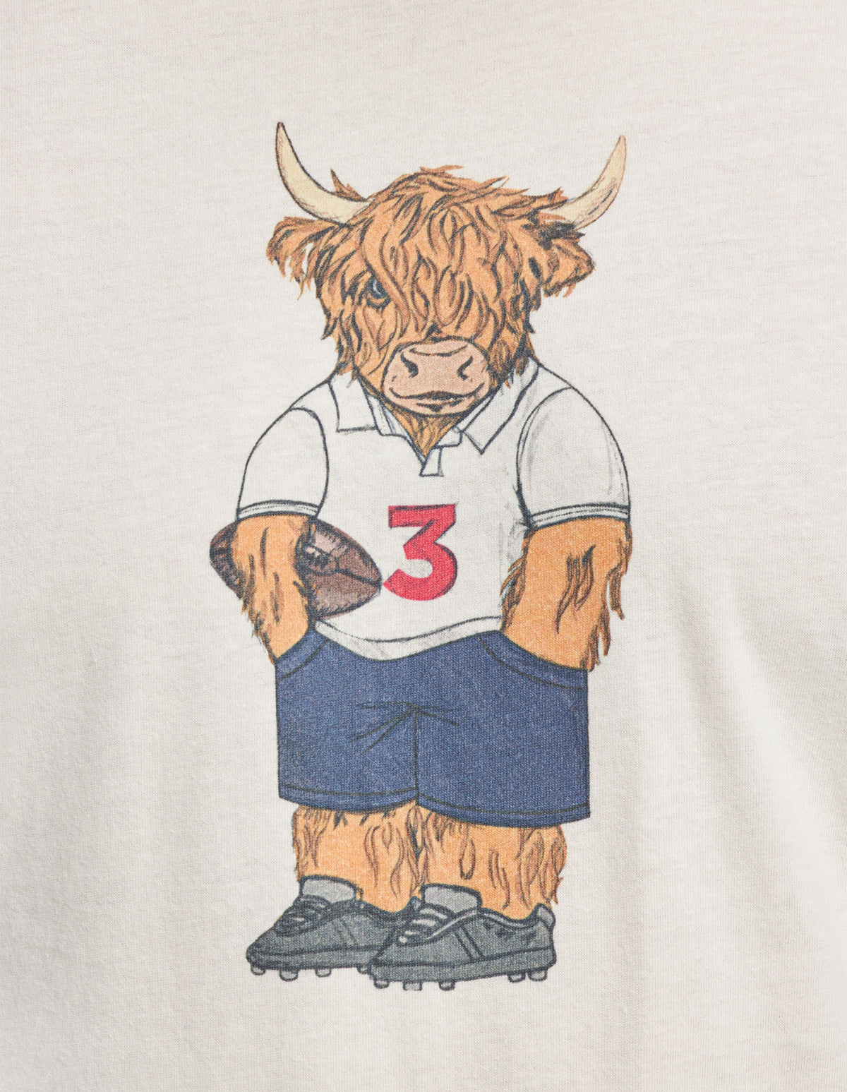 Bull Sketch T-Shirt - Cream