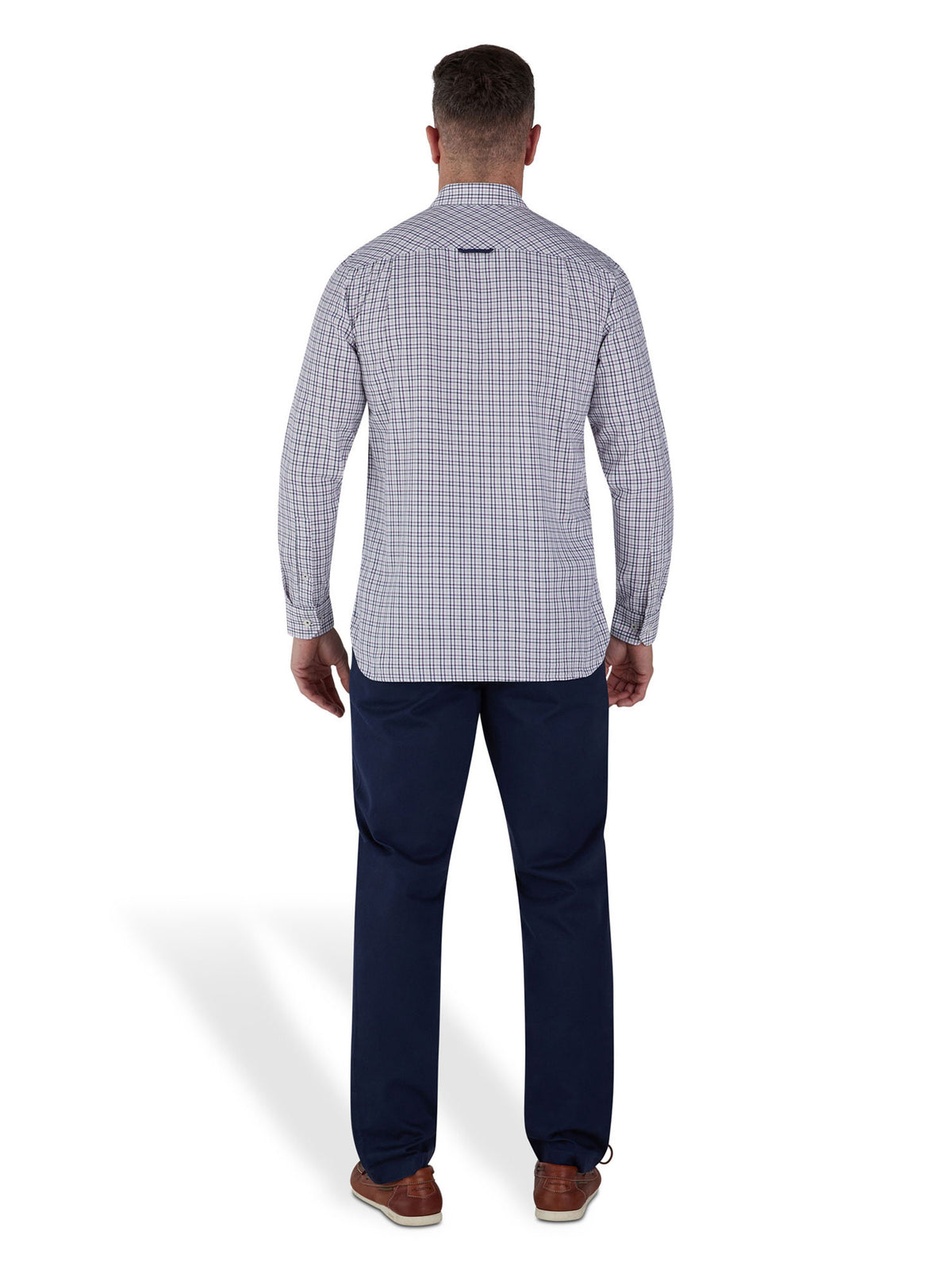 Long Sleeve Brushed Twill Tattersall Shirt - Purple