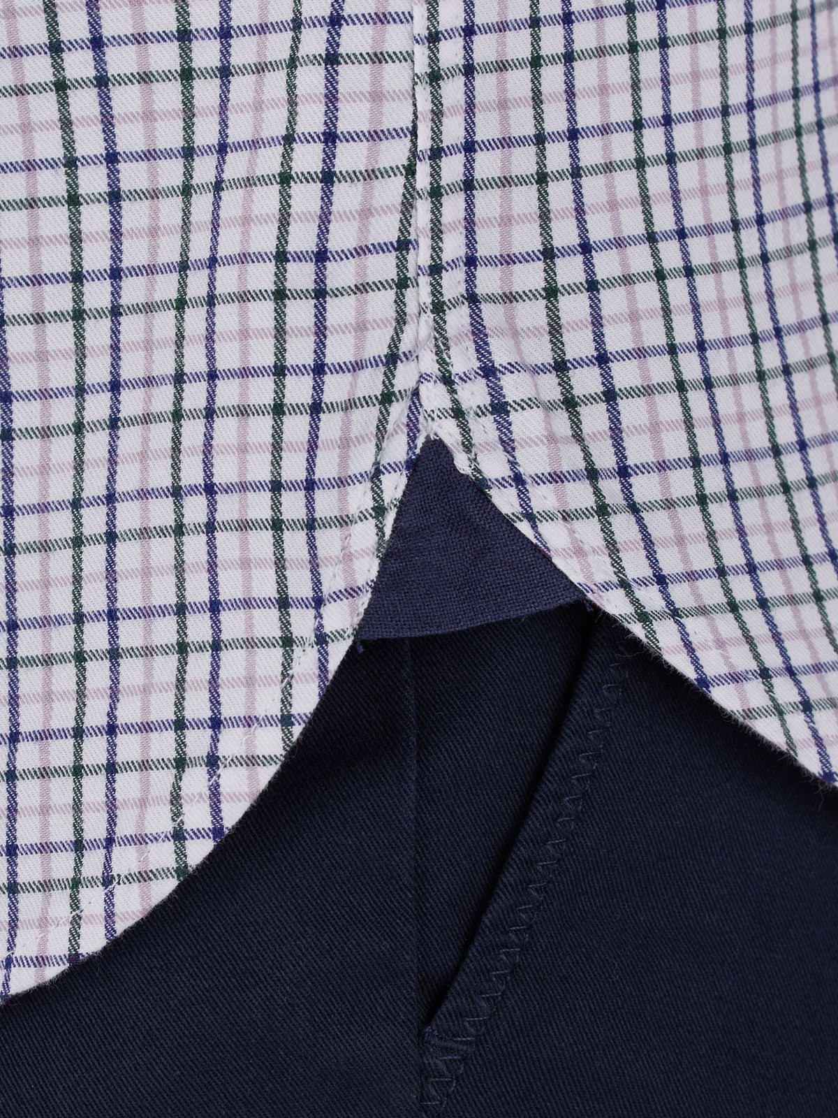 Long Sleeve Brushed Twill Tattersall Shirt - Purple