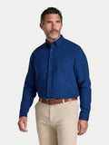 Soft Brushed Melange Twill Shirt - Long Sleeve - Navy