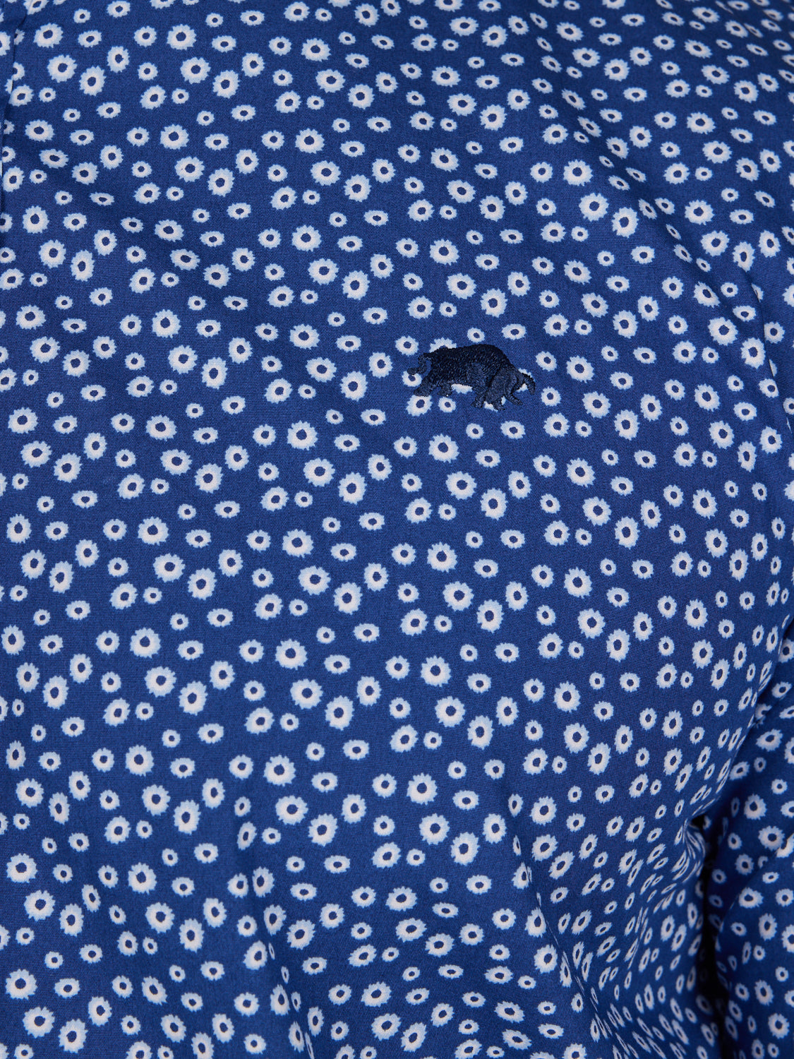 Long Sleeve Floral Print Shirt - Navy