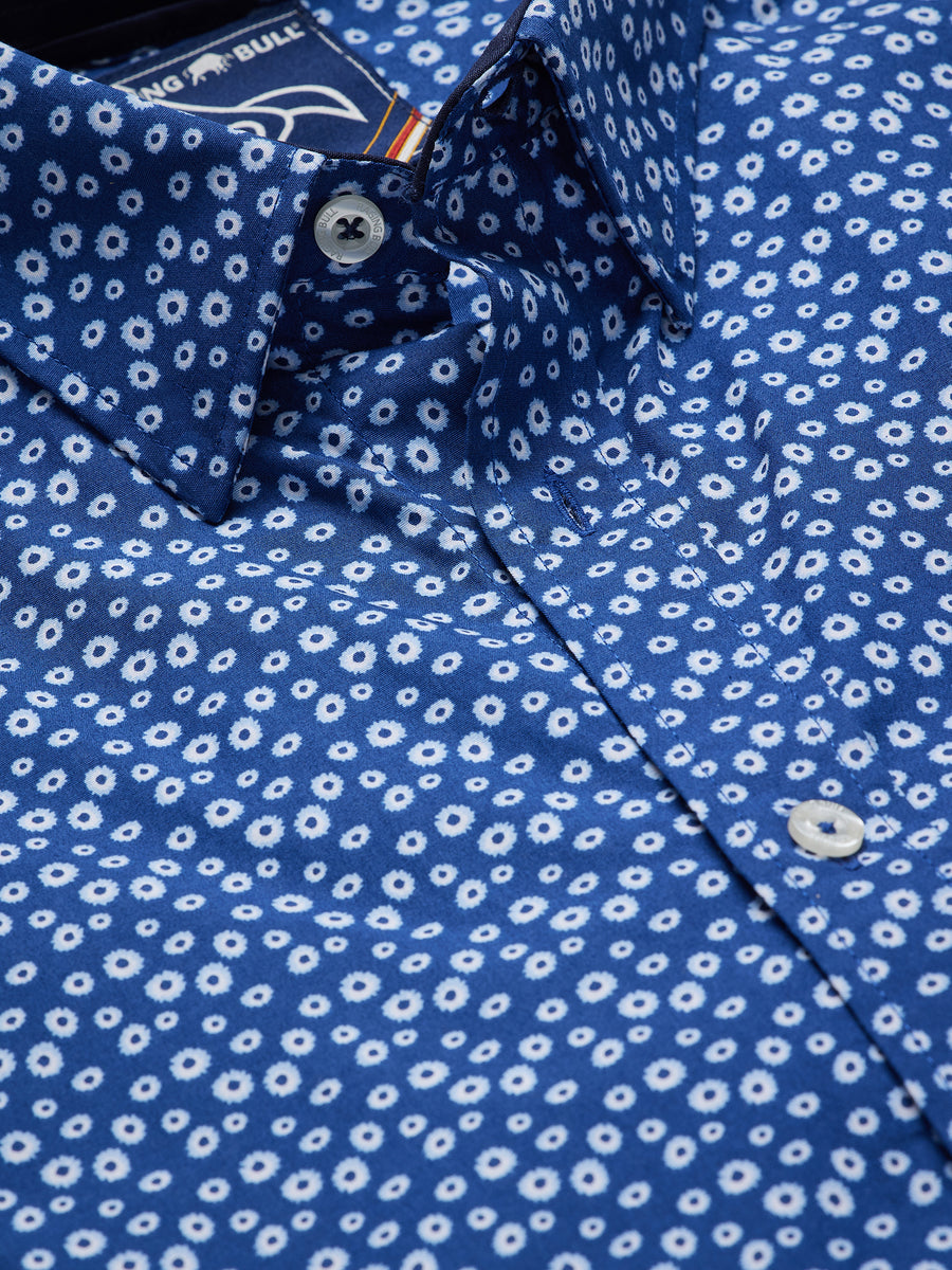 Long Sleeve Floral Print Shirt - Navy – Raging Bull Clothing