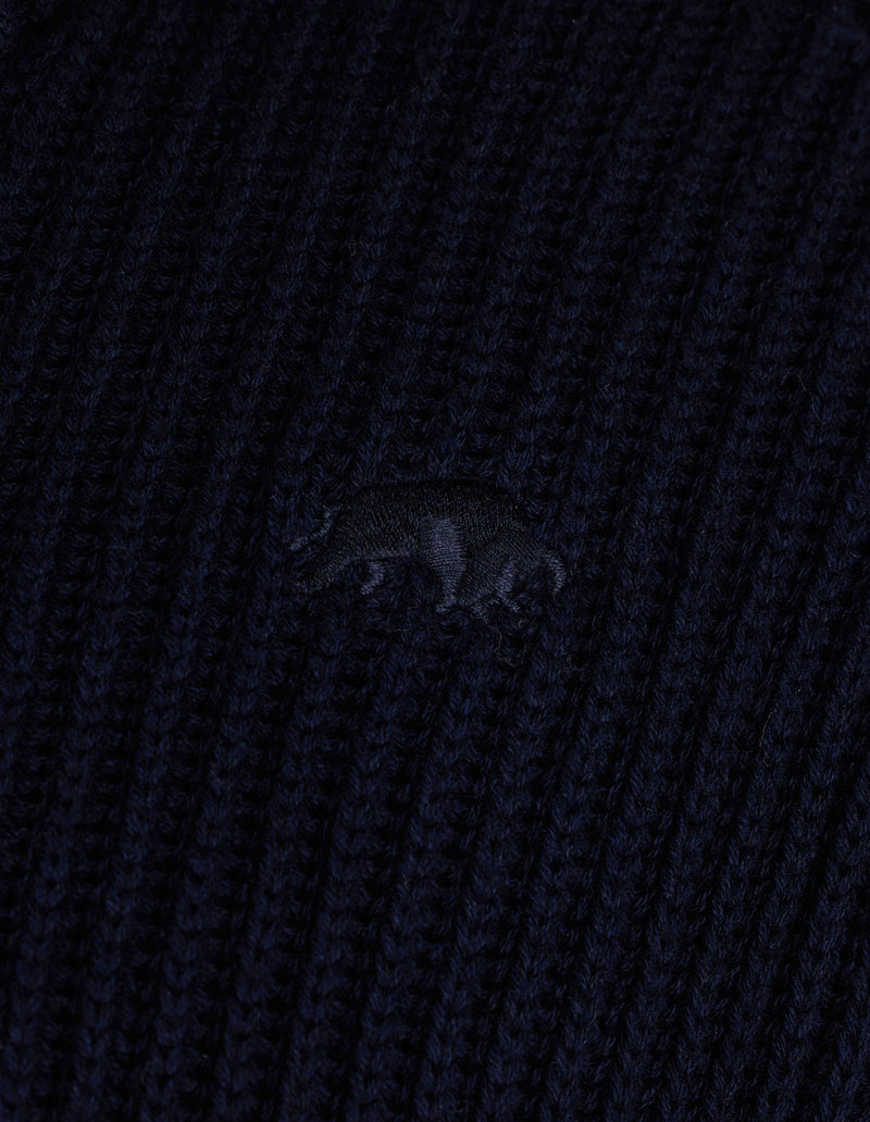 Button Up Shawl Cardigan - Navy