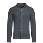 Button Up Shawl Cardigan - Dark Grey Marl