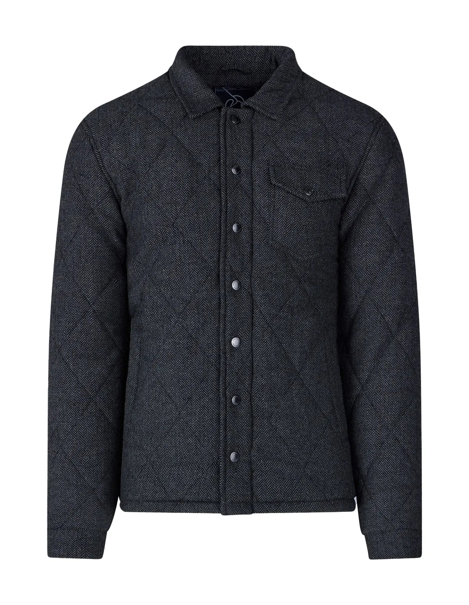 Quilted Herringbone Jacket - Charcoal