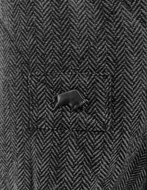 Quilted Herringbone Jacket - Charcoal