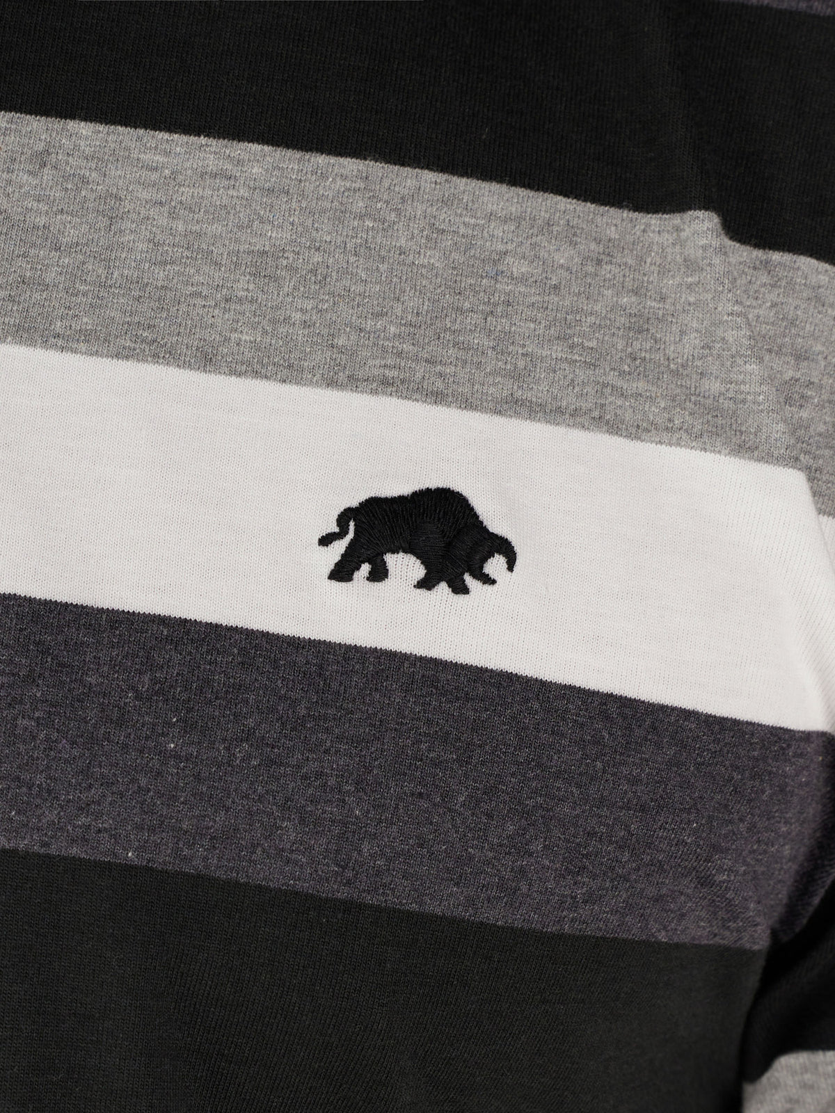 Irregular Hoop Jersey Polo - Grey Marl
