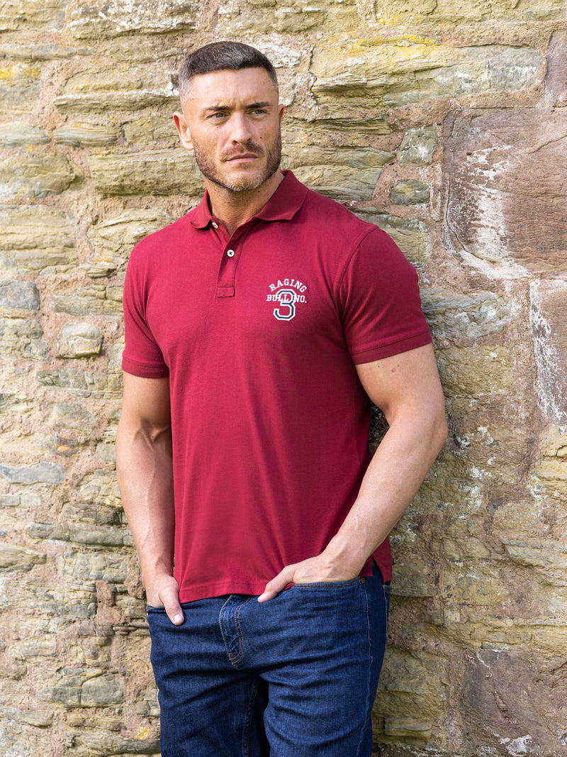No.3 Jersey Polo - Claret