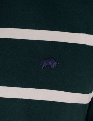Long Sleeve Fine Stripe Rugby - Forest