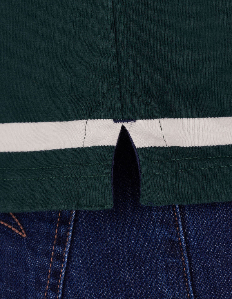 Long Sleeve Fine Stripe Rugby - Forest