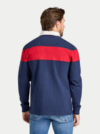 Chest Panel Rugby Shirt - Long Sleeve - Navy