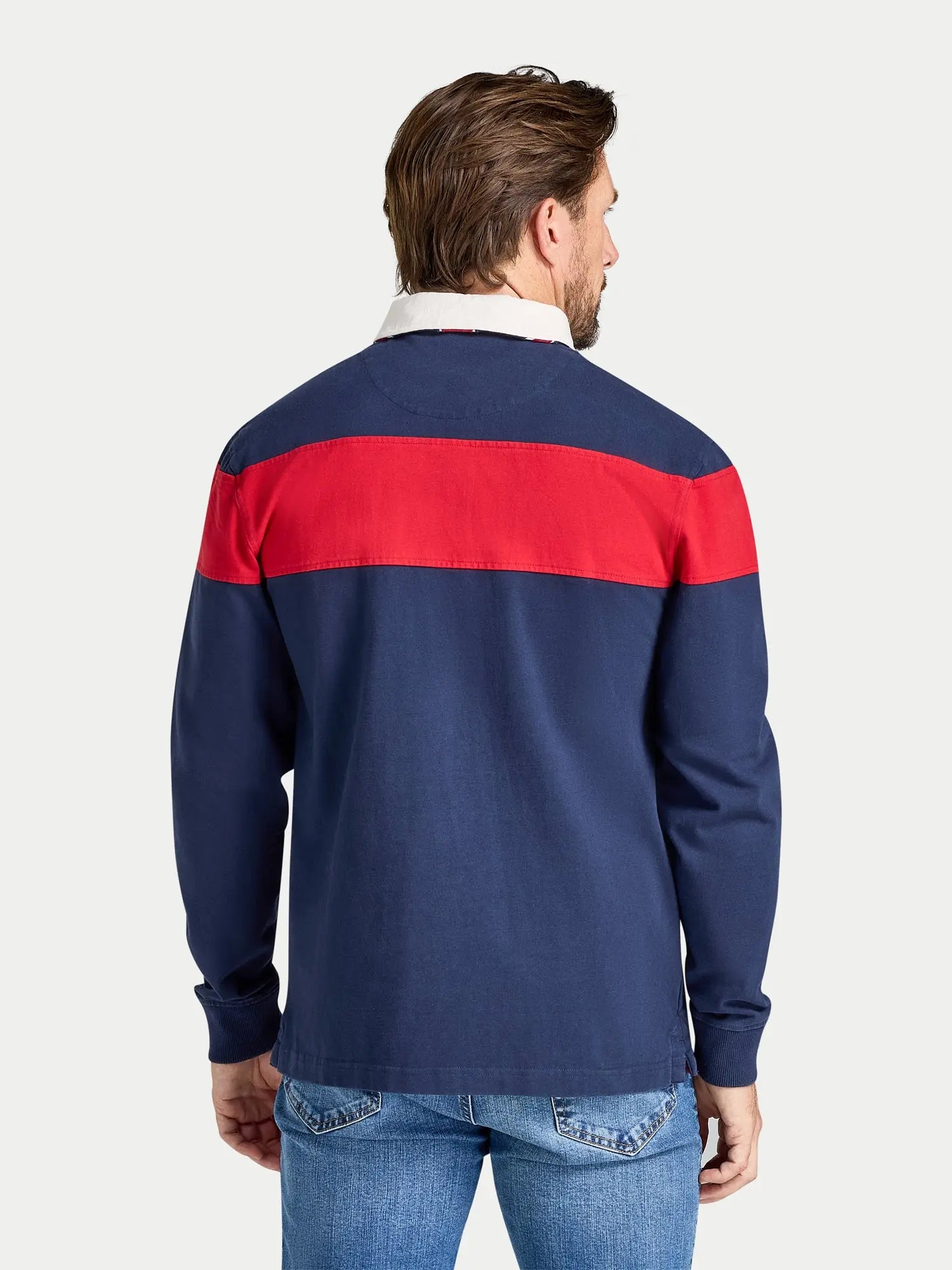 Chest Panel Rugby Shirt - Long Sleeve - Navy
