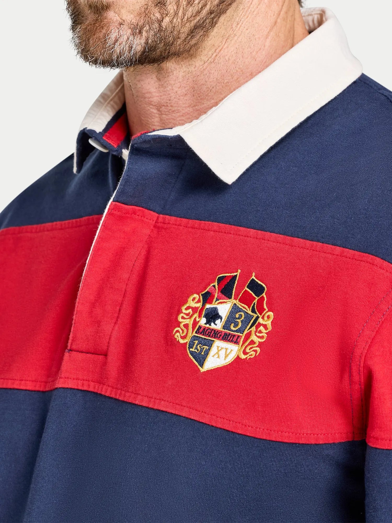 Chest Panel Rugby Shirt - Long Sleeve - Navy