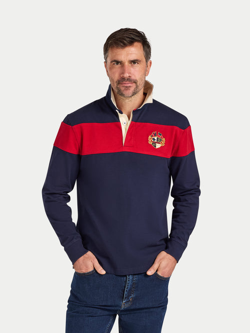 Long Sleeve Chest Panel Rugby - Navy