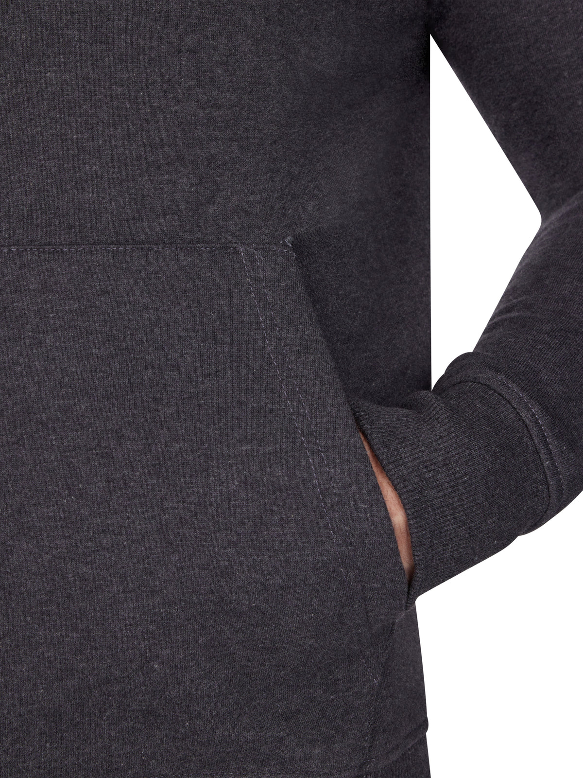 Contrast Panel Overhead Hoodie - Charcoal