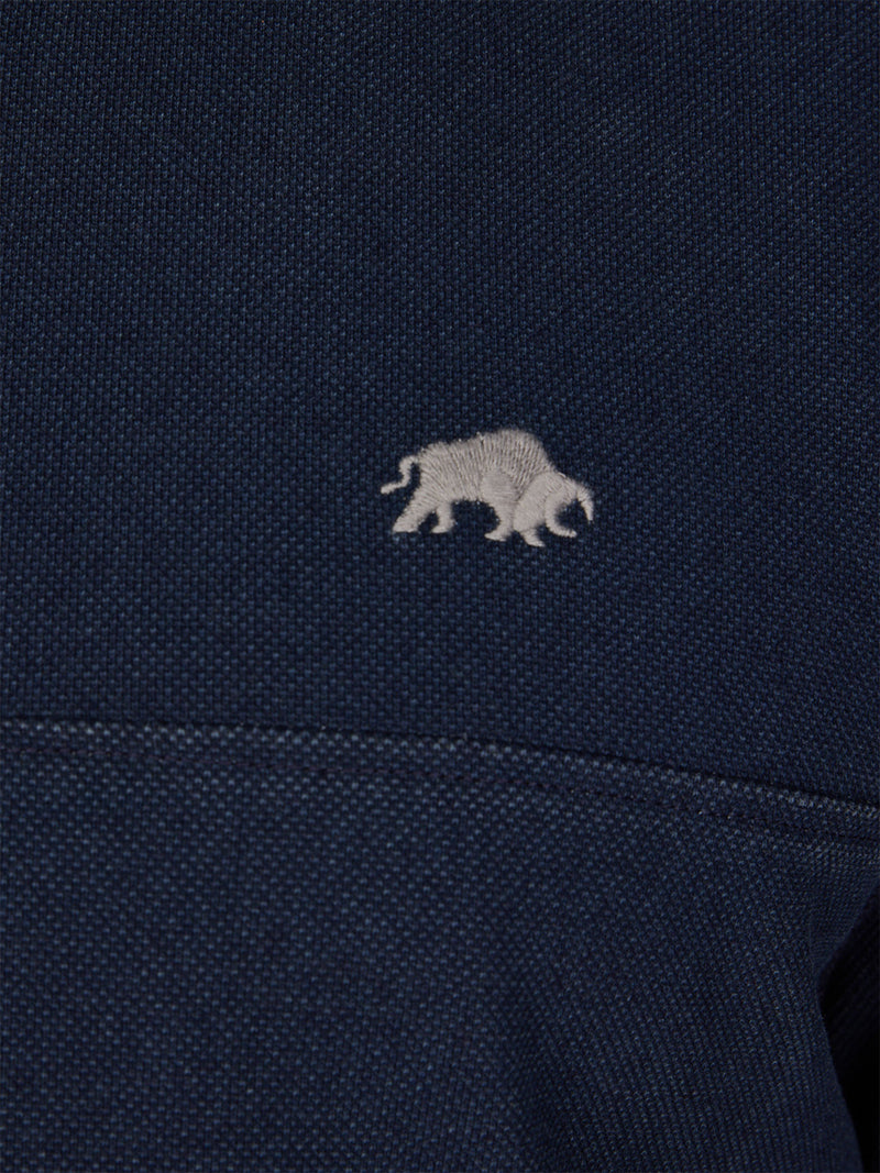 Pique Quarter Zip Sweat - Navy