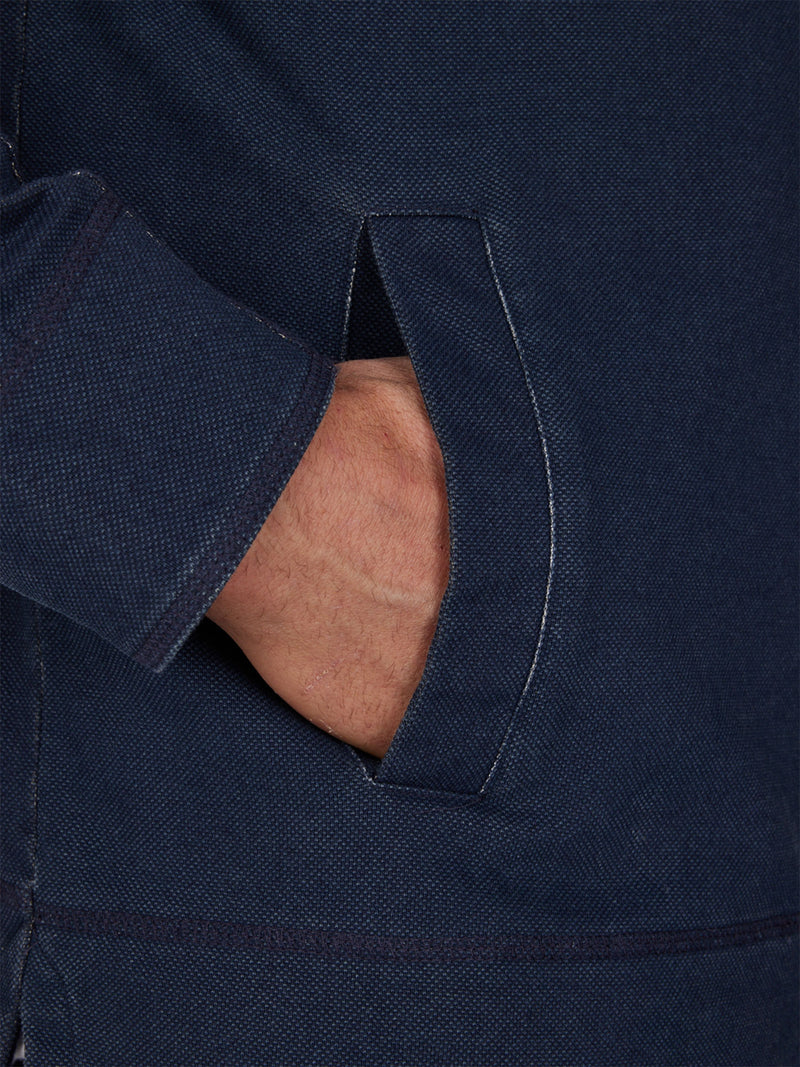 Pique Quarter Zip Sweat - Navy