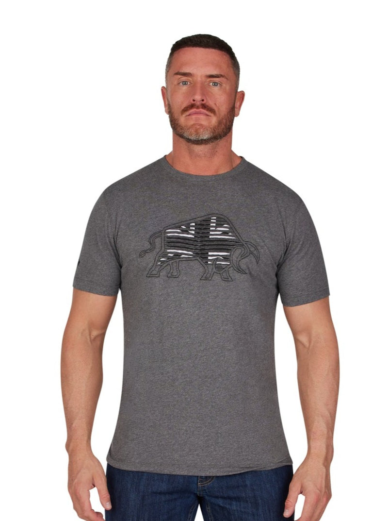 Slash Bull Monochrome T-Shirt - Charcoal