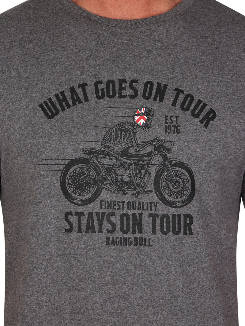 On Tour Biker T-Shirt - Charcoal