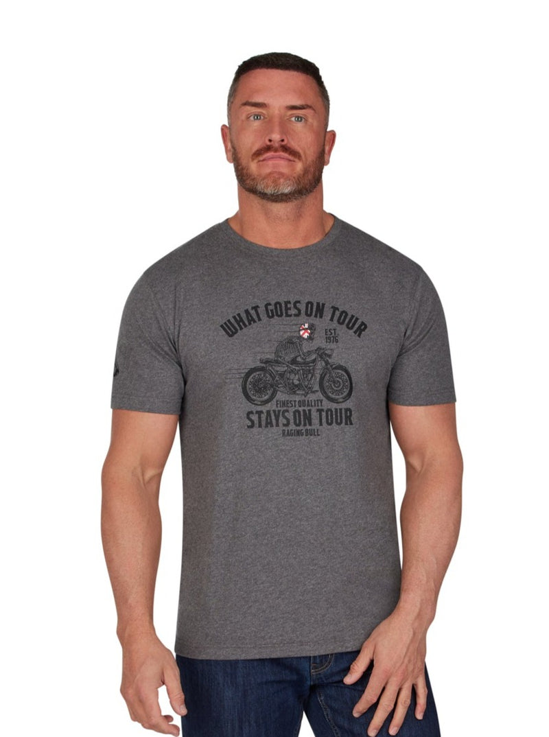 On Tour Biker T-Shirt - Charcoal