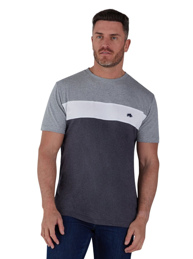 Chest Panel T-Shirt - Grey Marl