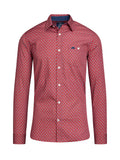 Long Sleeve Daisy Print Shirt - Claret