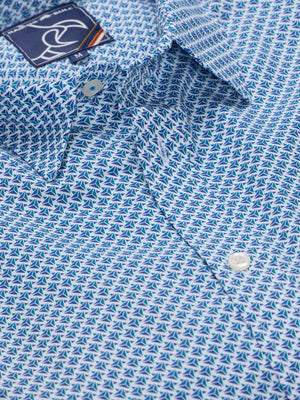 Long Sleeve Triangle Geometric Shirt - Blue