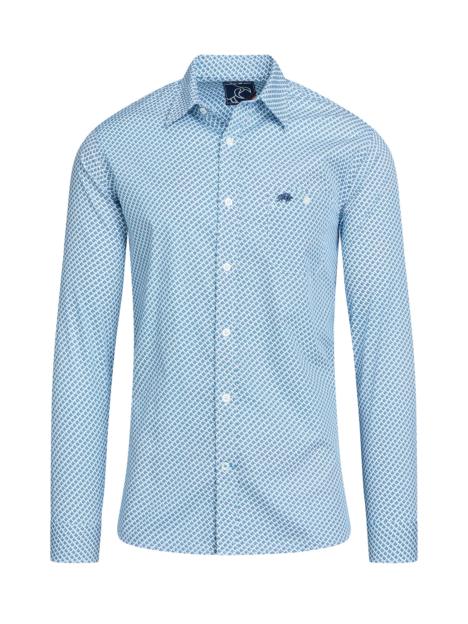 Long Sleeve Triangle Geometric Shirt - Blue