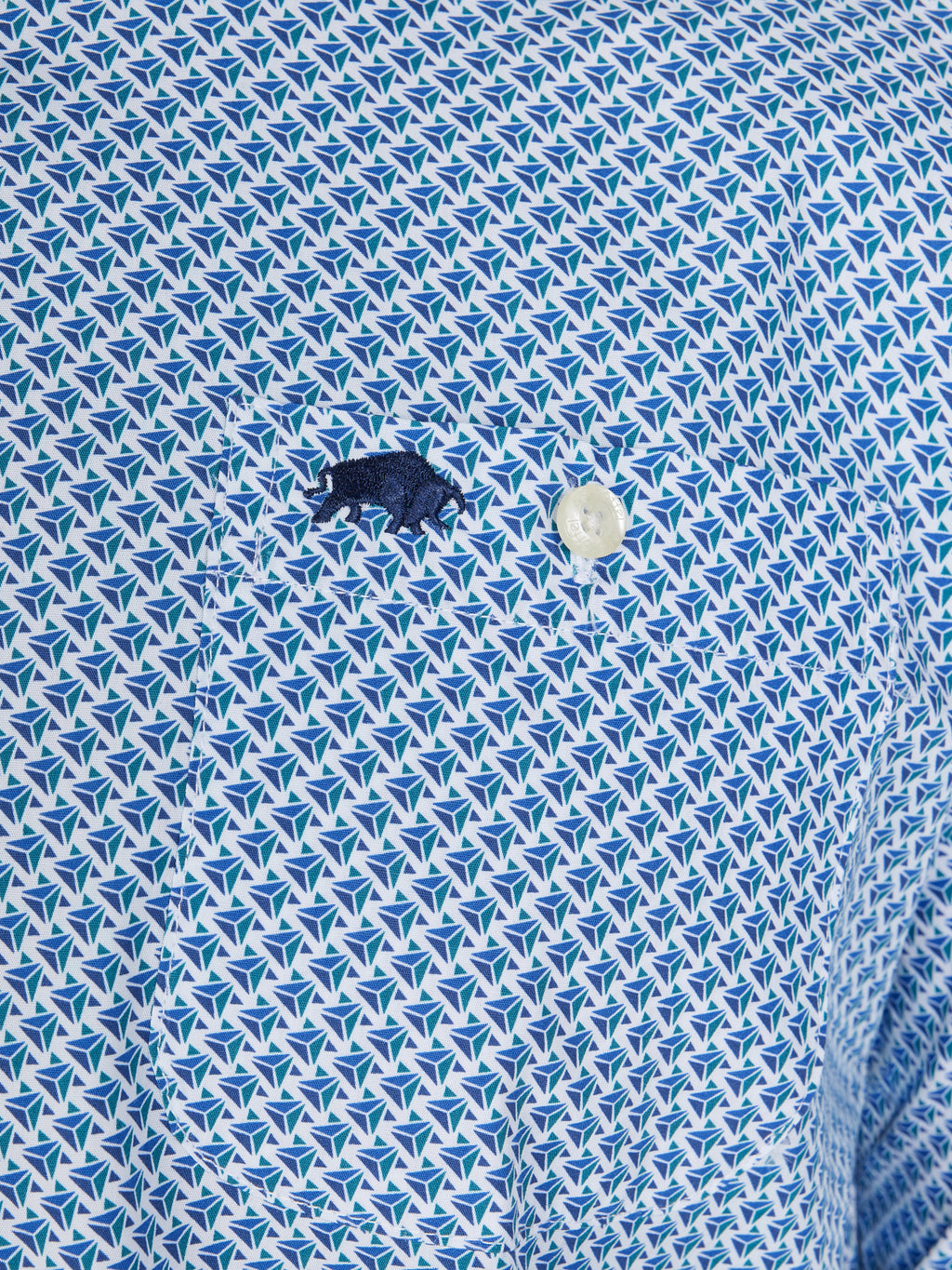 Long Sleeve Triangle Geometric Shirt - Blue