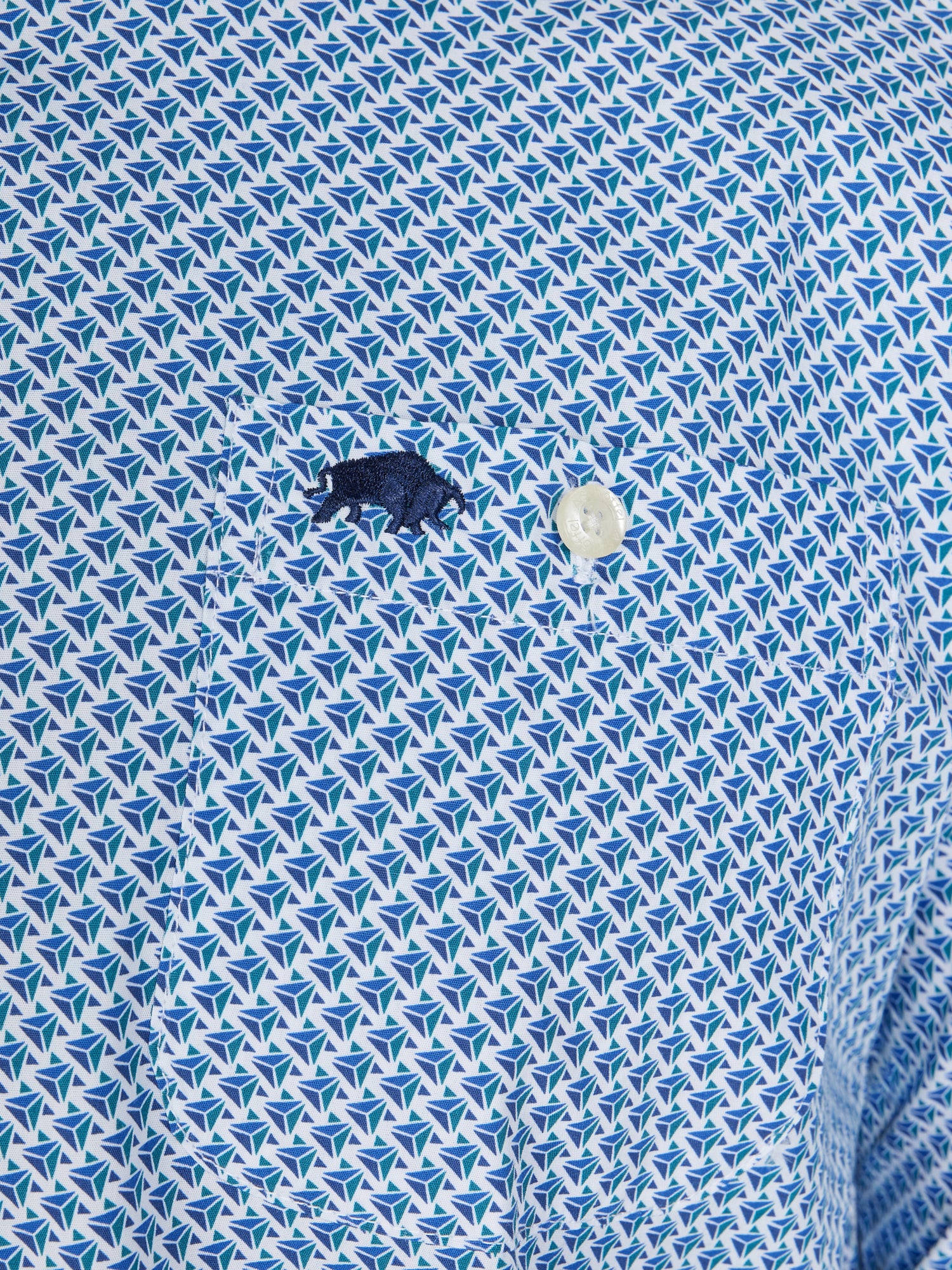 Long Sleeve Triangle Geometric Shirt - Blue