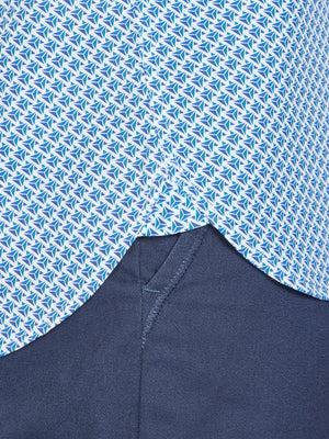 Long Sleeve Triangle Geometric Shirt - Blue