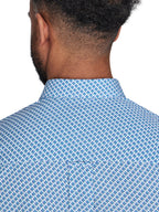 Long Sleeve Triangle Geometric Shirt - Blue