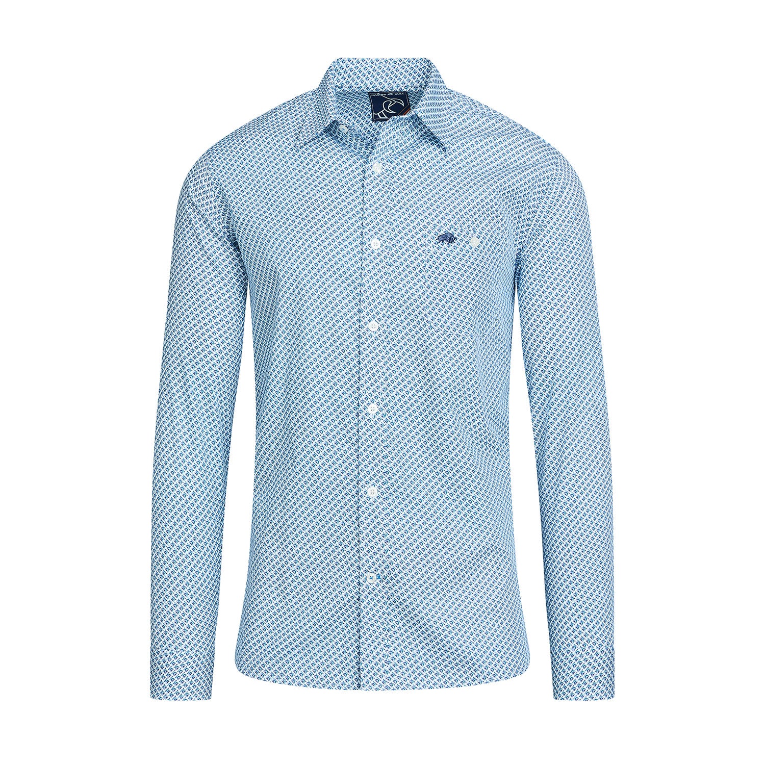 Long Sleeve Triangle Geometric Shirt - Blue