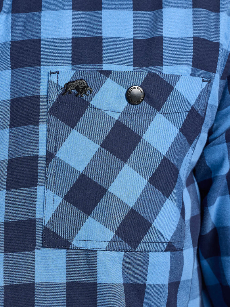 Long Sleeve Quilted Shacket  - Navy