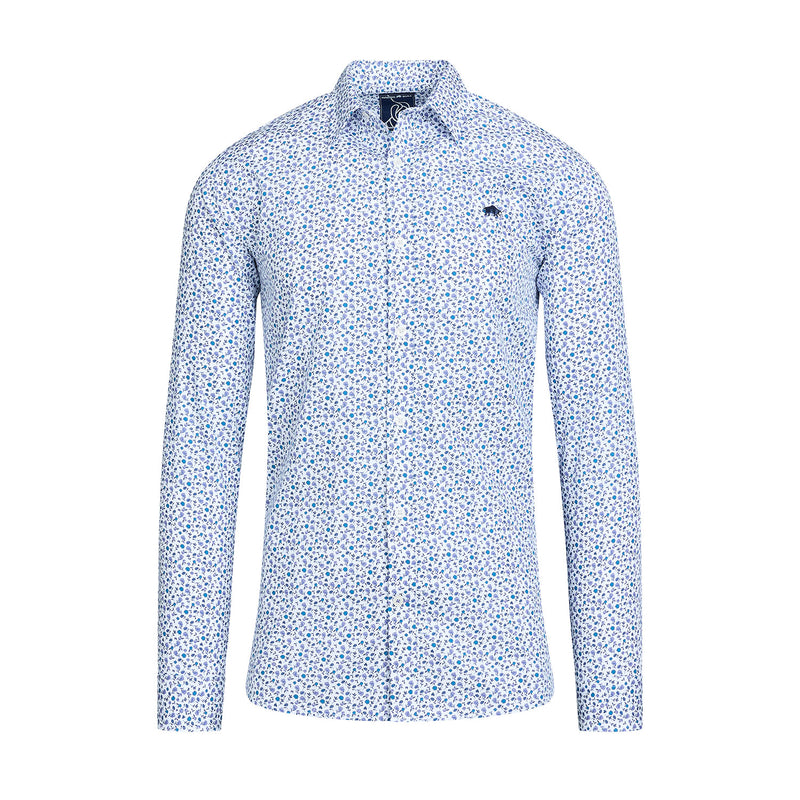 Long Sleeve Floral Pattern Shirt - Purple