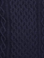 Chunky Cable Crew Neck Knit - Navy