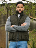 Patch Pocket Quilted Gilet - Khaki