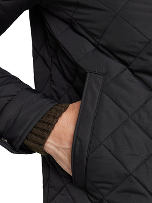 Lightweight Quilted Harrington Jacket - Black