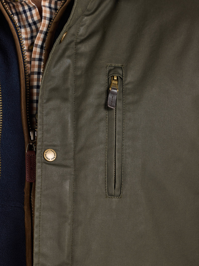 Wax Effect Cord Collar Jacket - Brown