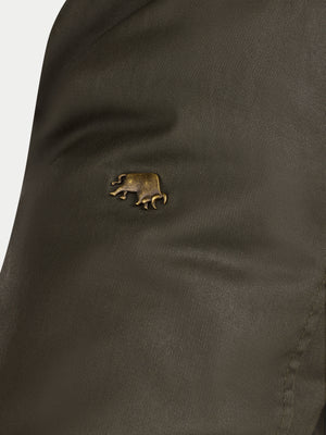 Wax Effect Cord Collar Jacket - Brown