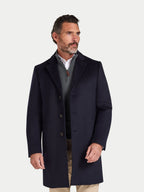 Wool Blend Coat - Navy