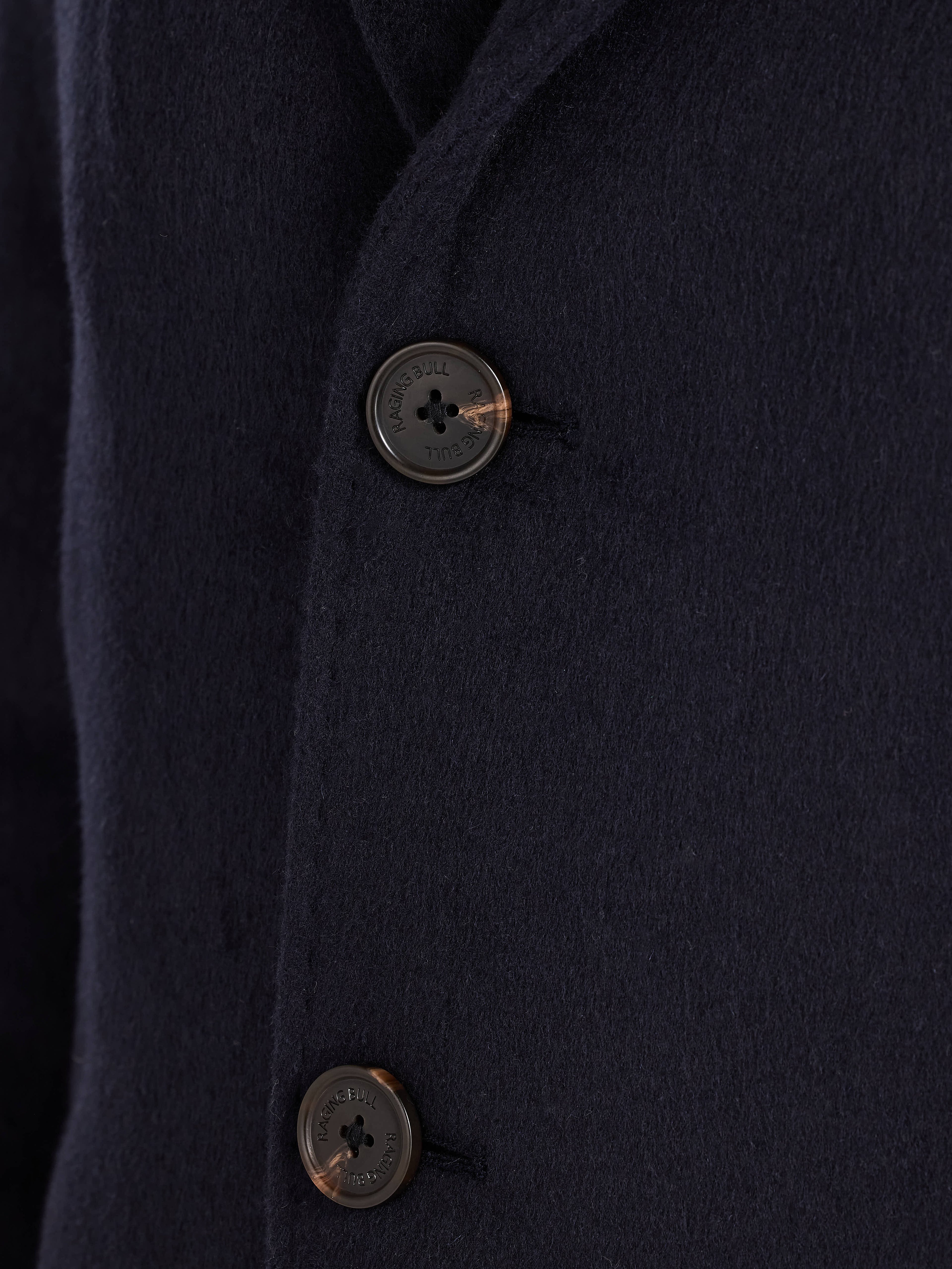 Wool Blend Coat - Navy