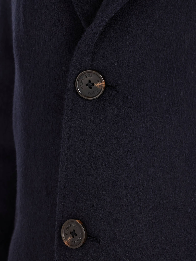 Wool Blend Coat - Navy