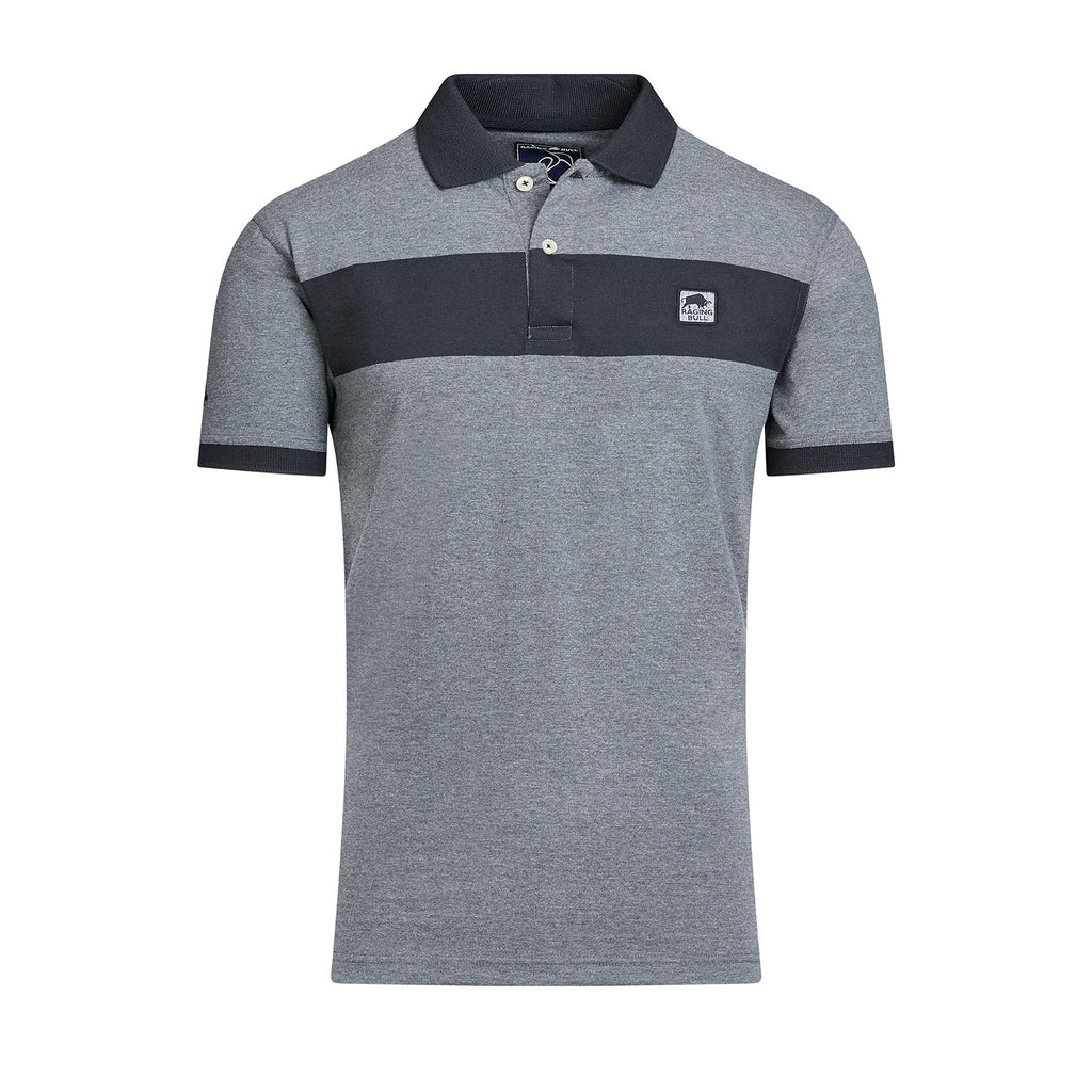 Engineered Panel Jersey Polo - Charcoal