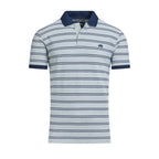 Tram Stripe Pique Polo - Grey Marl