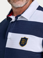 Harlequin Stripe Rugby Shirt - Long Sleeve - Navy